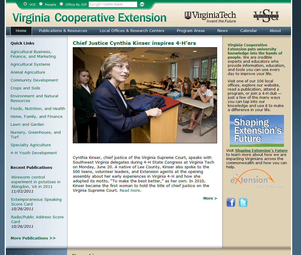 Virginia Cooperative Extension Website (2009 - 2013)