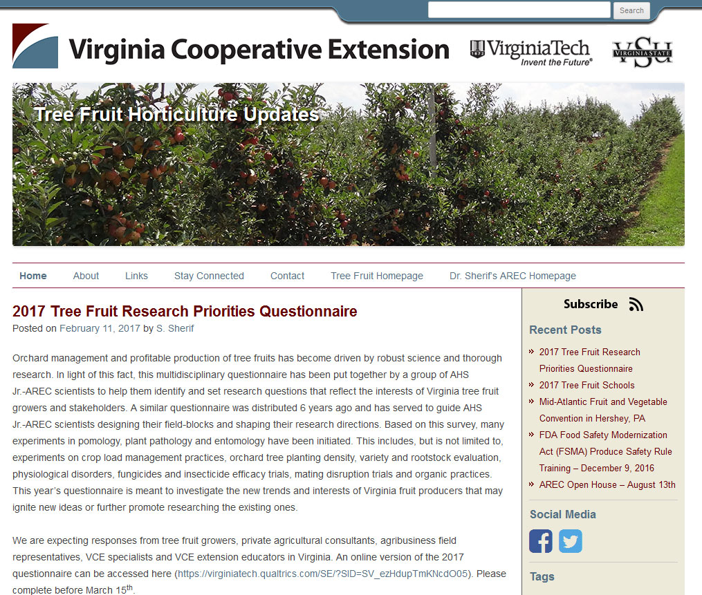 Virginia Cooperative Extension Blogs (2013 - Current [2017])
