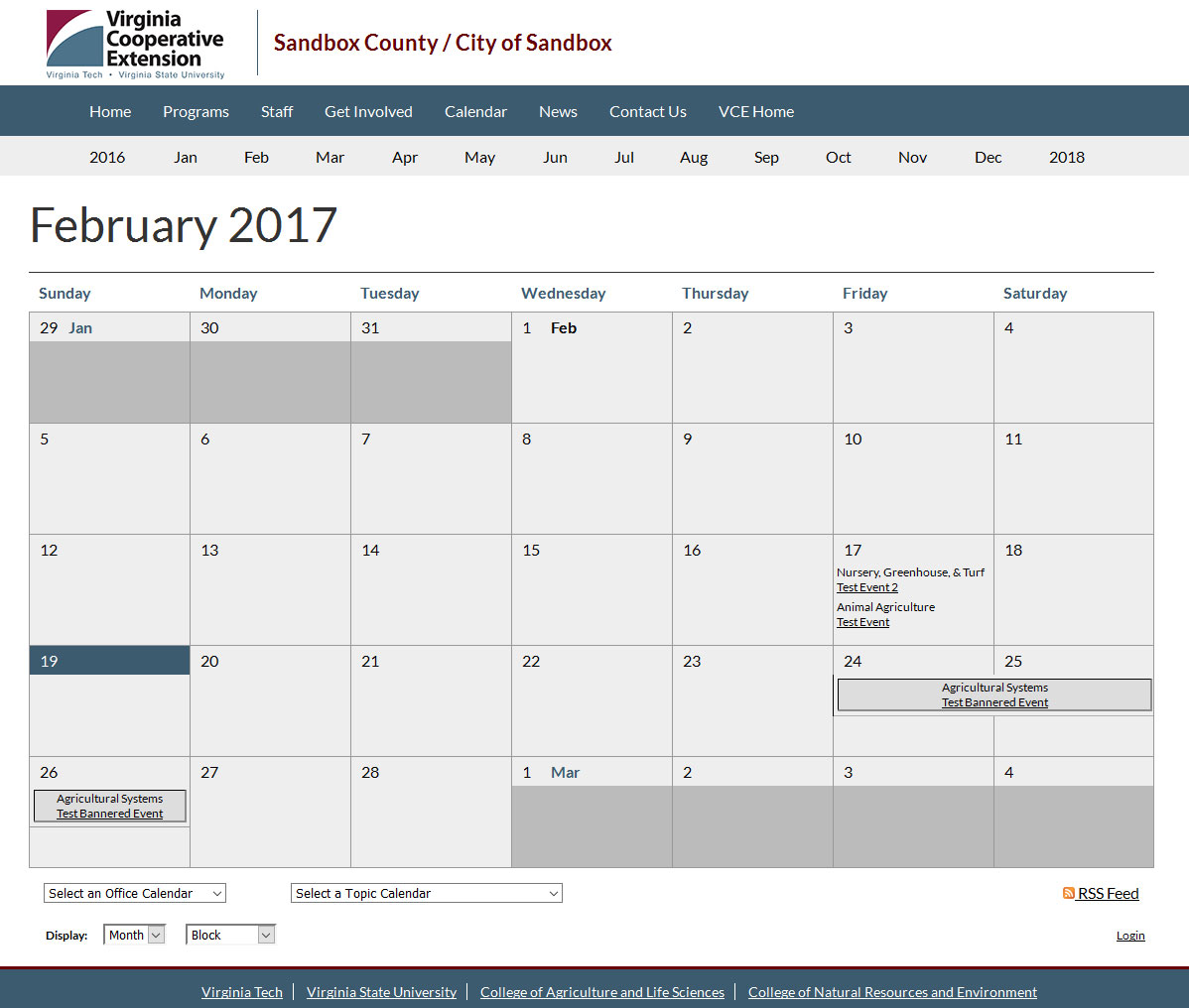Virginia Cooperative Extension Calendar (2017 - Current [2017])